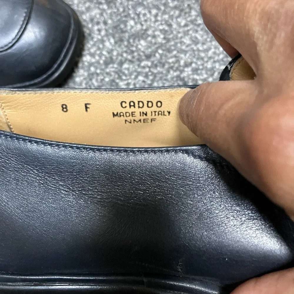Bally Men's Caddo Sz 9 US Blue Leather Slip On Loafers Luxury Square Toe (8F UK)